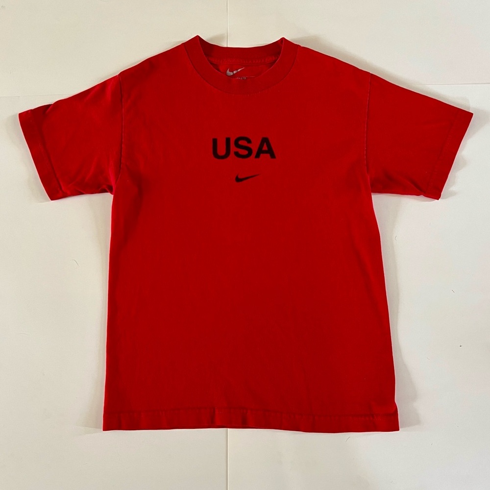 Nike Men's Small Loose Fit USA Red Navy Blue Shirt Top Tee
